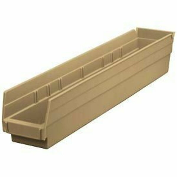 Quantum Storage Systems Shelf Storage Bin, Plastic, Beige, 12 PK QSB105IV